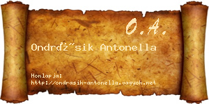 Ondrásik Antonella névjegykártya